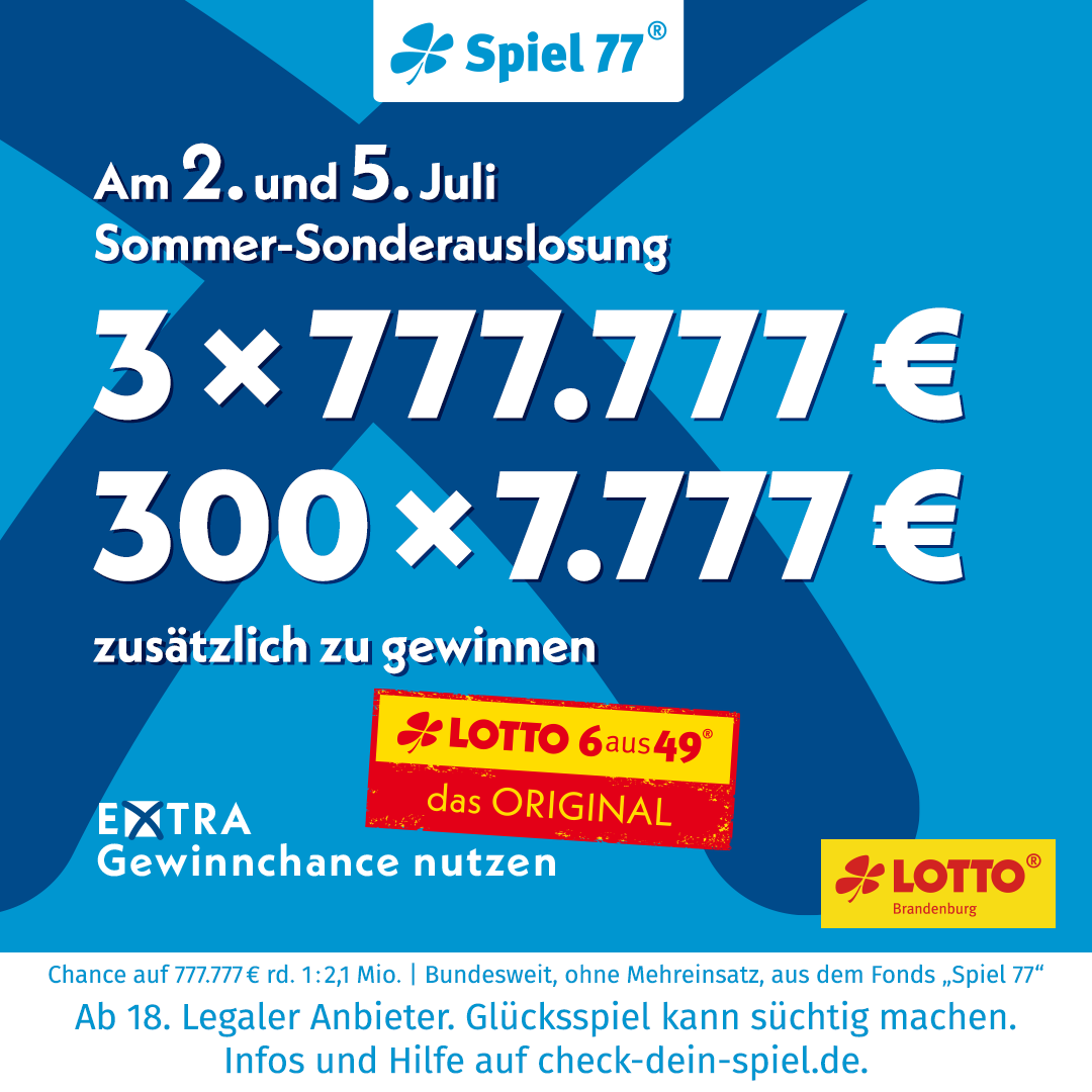 Spiel 77 Sommer-Sonderauslosung – Jetzt mitspielen und extra gewinnen!