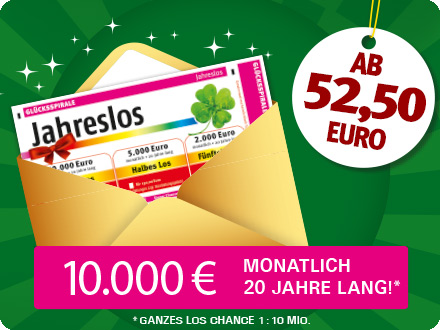 Geschenk Jahreslos GluecksSpirale