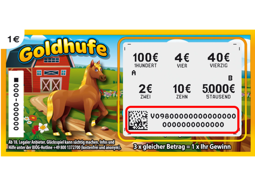 Beispiel eines korrekt fotografierten Loses